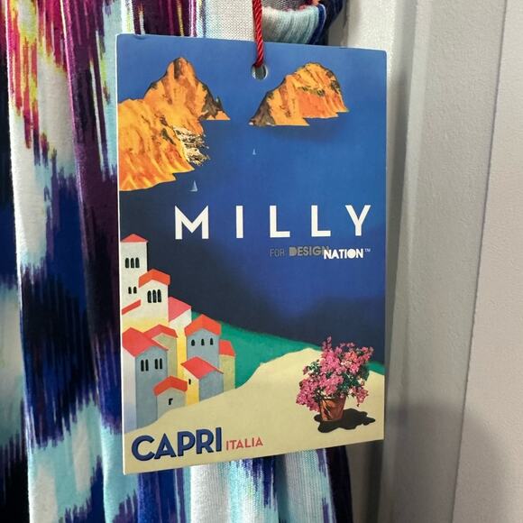 NWT $68 MILLY for DesigNation Watercolor Romper, Size XS, Sleeveless, Colorful - Picture 5 of 8